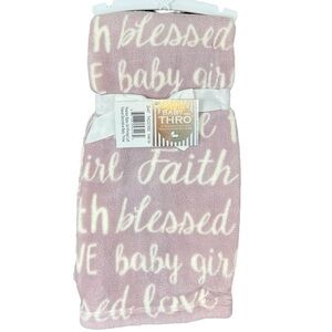 THRO - ‘Blessed/Faith/Loved/Baby Girl’ Lavender Baby Blanket. NWT.
